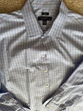 Pronto Uomo Blue/WhitePink Windowpane Dress Shirt